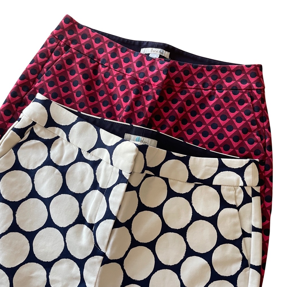 Boden Richmond‎ Dress Pants Bundle Women's 8R Fuchsia Navy White Slacks Trousers
